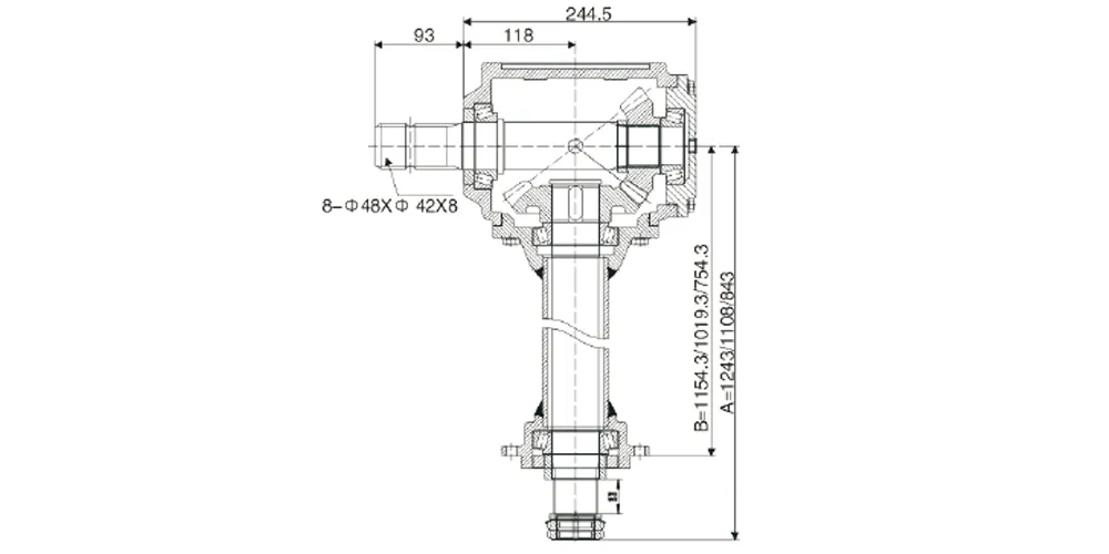 superiortransmissioninc-products-EP-1.311 Ratio 100HP 600rpm Rotary Cultivator Gearbox-draft