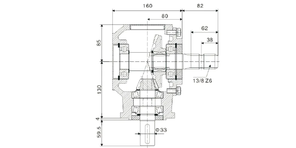 superiortransmissioninc-products-EP 13 Ratio 30HP 540rpm Rotary Cultivator Gearbox-draft