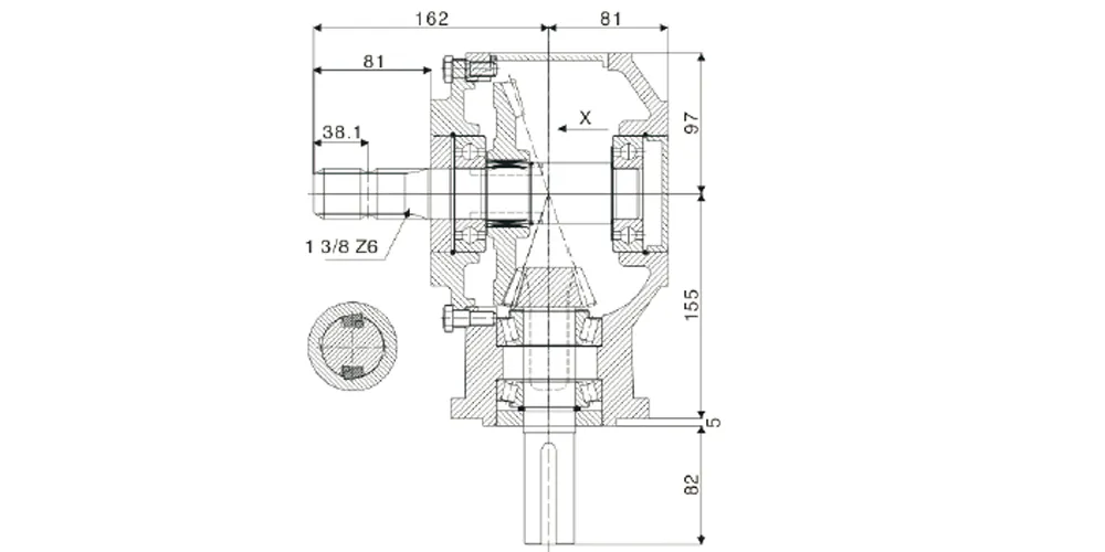 superiortransmissioninc-products-EP 13 Ratio 50HP 540rpm Rotary Cultivator Gearbox-Draft