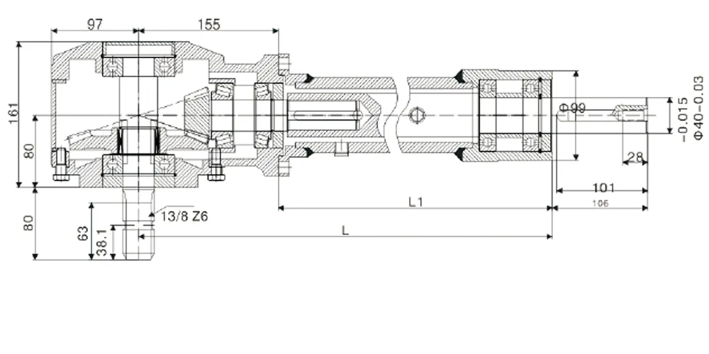 superiortransmissioninc-products-EP 13 Ratio 50HP 540rpm Rotary Cultivator Gearbox-draft