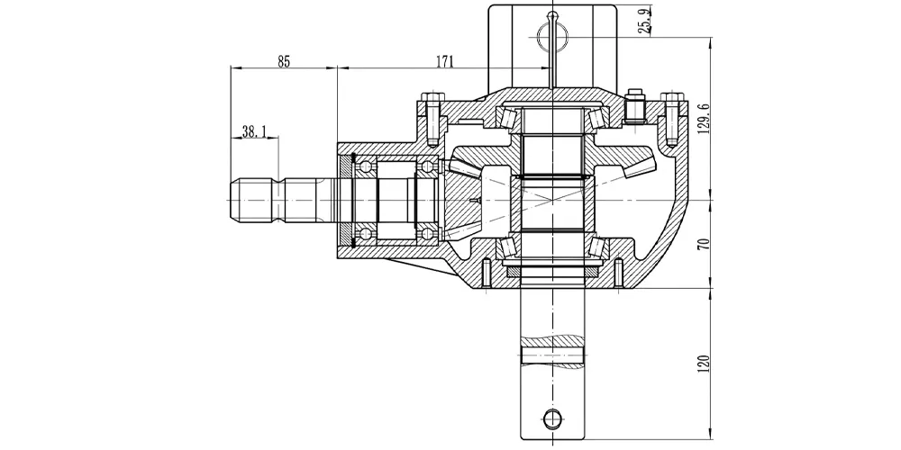 superiortransmissioninc-products-EP-31 Ratio 45HP 540 RPM Post Hole Digger Gearbox-draft