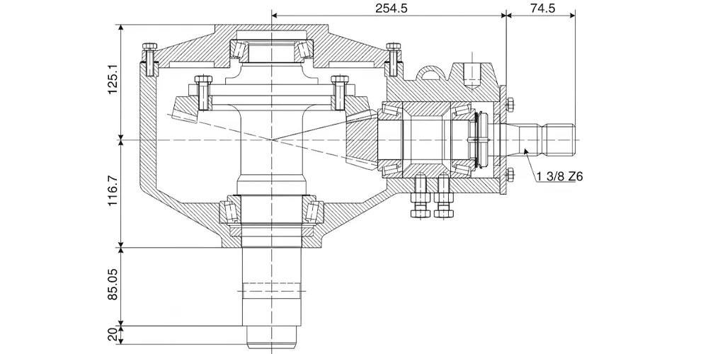 superiortransmissioninc-products-EP-4.081 Ratio 50HP 540 RPM Post Hole Digger Gearbox-draft