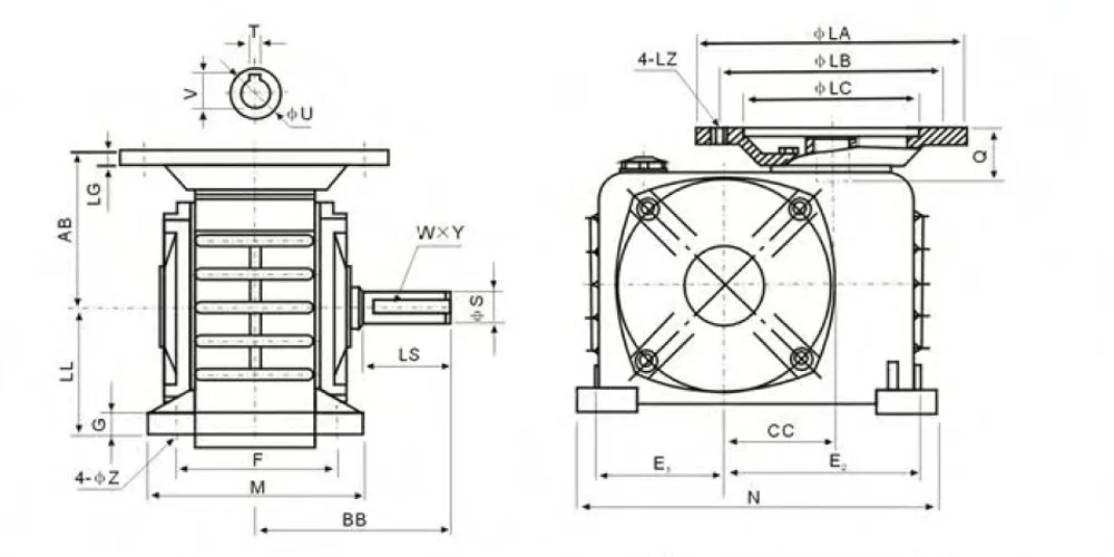 superiortransmissioninc-products-EP-WPDZ 8-80Kg Flange Mounted Single Speed Reducer-draft
