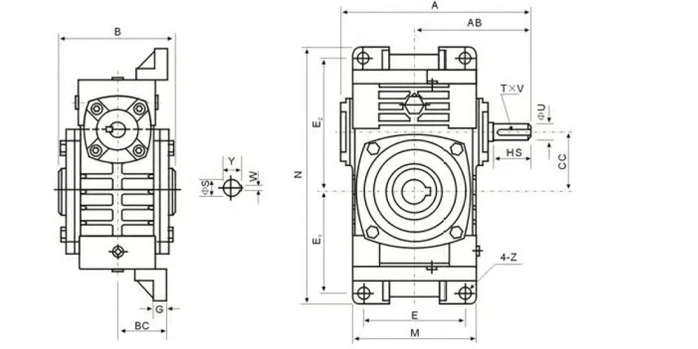 EP-5–374 kg WPWKO Universal Speed Reducer-draft