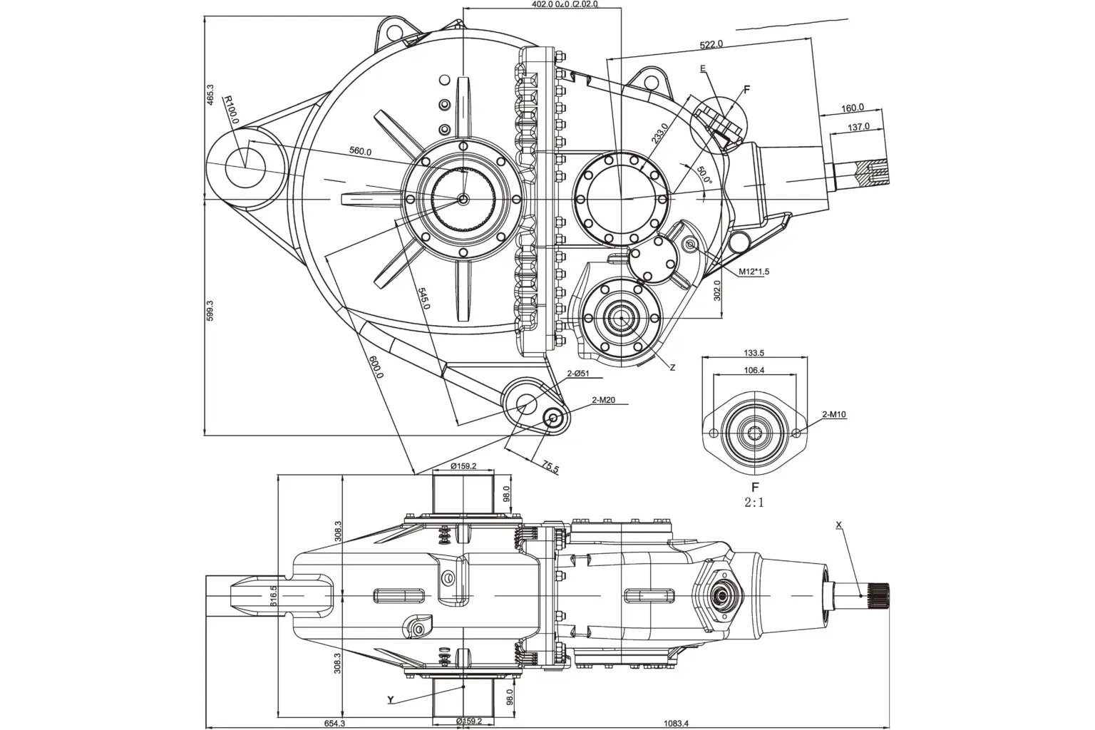 superiortransmissioninc-product-EP-192kW Square Baler Gearbox for Big Square Baler-draft