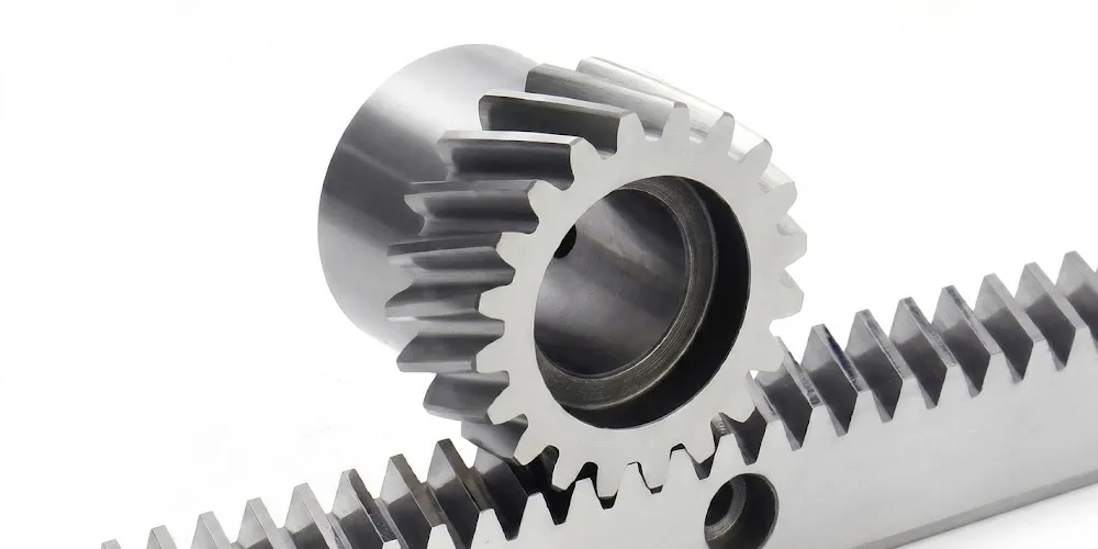 Helical gear rack precision teeth close-up